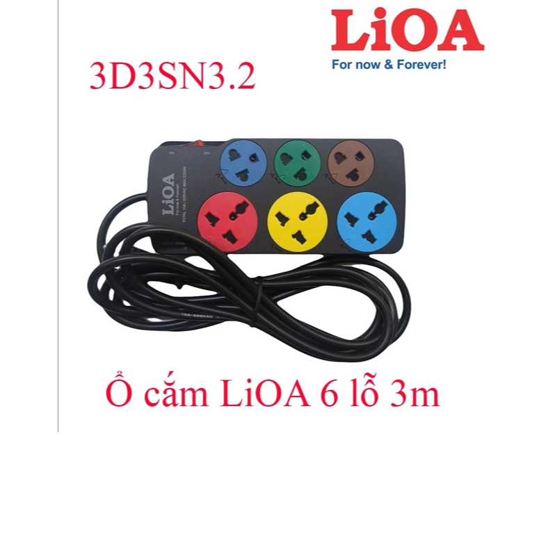 [LIOA CHÍNH HÃNG] Ổ cắm điện LIOA đa năng (3L3C + 3L2C) 1 c.tắc 5 mét 3D3S52/3D3SN52