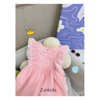 Váy Bé Gái Tiểu Thư Mix Ren ZUN Kids – Dáng Xòe Công Chúa, Vải Mềm Mát 2 Lớp