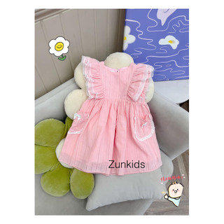 Váy Bé Gái Tiểu Thư Mix Ren ZUN Kids – Dáng Xòe Công Chúa, Vải Mềm Mát 2 Lớp