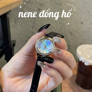 (Tặng hộp+Pin) Đồng hồ nữ Doukou tròn đính đá giọt nước nhiều màu 12 số