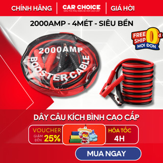  Dây Câu Kích Điện Ắc Quy Ô Tô Dài 4m Cỡ To Dòng 2000A  Dây Kích Bình Cứu Hộ Xe Hơi Chuyên Dụng 