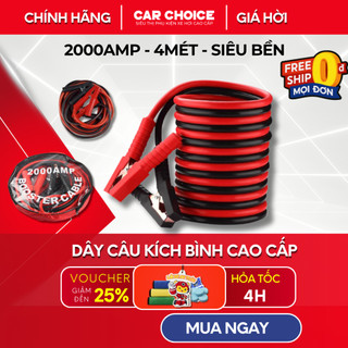  Dây Kích Bình Ắc Quy Ô Tô Loại To 2000A Dài 4m Dây Câu Kích Điện Cứu Hộ Khẩn Cấp Xe Ô Tô 
