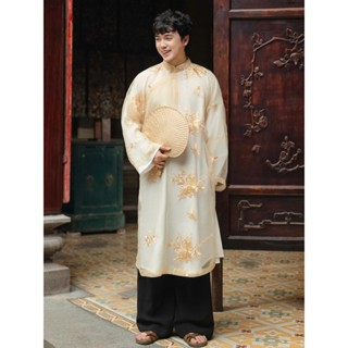 Áo dài 2 lớp vải Voan Hoa Cúc có BIGSIZE 105kg [KHÔNG KÈM QUẦN]