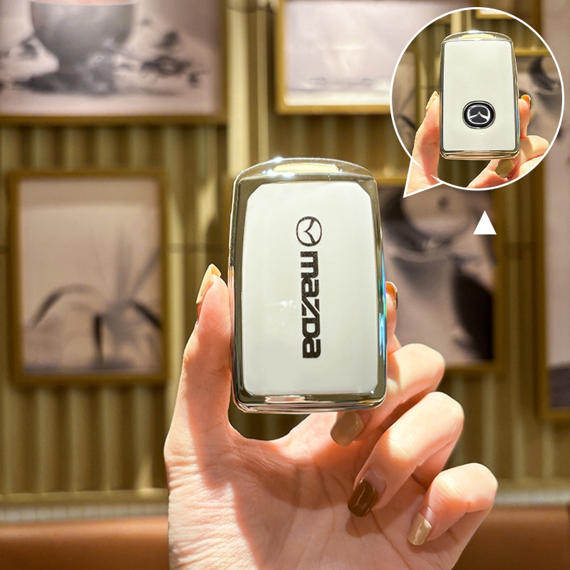 Ốp bọc chìa khóa mazda tpu dẻo cao cấp cho cx5 cx8 cx30 cx3 mazda 3 hai màu đen trắng dùng xe 2023 2