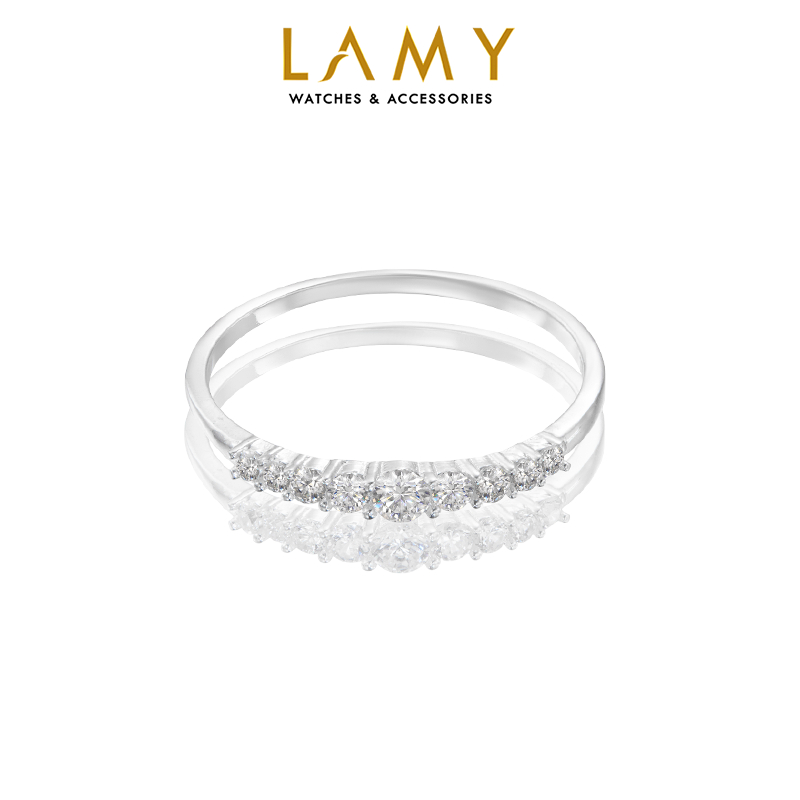 Nhẫn bạc nữ LAMY Stone Curve Ring Silver 8336