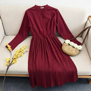 Đầm midi váy đỏ cổ trụ, váy dự tiệc, váy noel, váy tết (kèm hình thật)