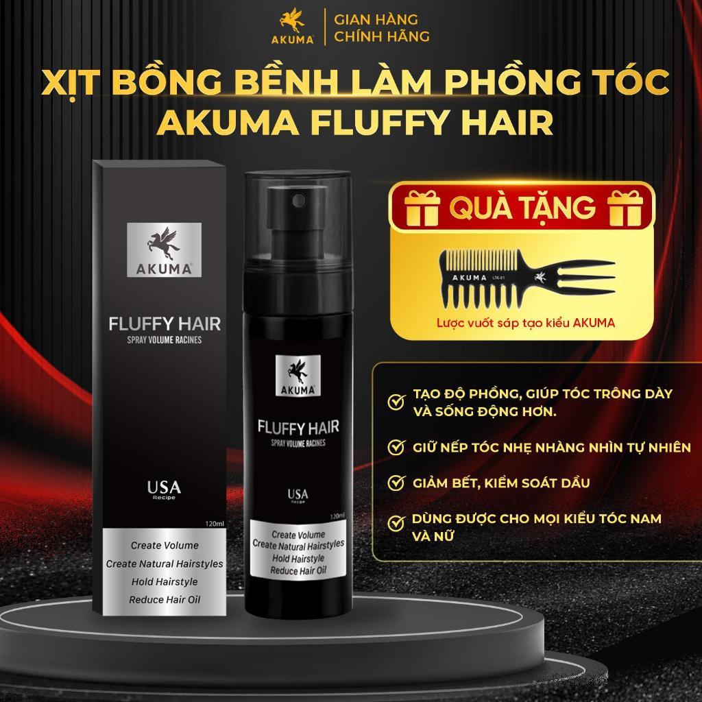 Xịt tạo phồng Akuma Fluffy Hair 120ml giúp tóc bồng bềnh - Tạo độ phồng tóc, kiềm dầu tốt