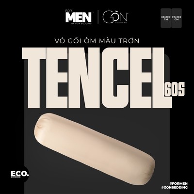[For Men] Vỏ Gối Ôm Gòn Bedding for Men Lụa Tencel 60s Cao Cấp Màu Trơn Khóa Kéo 37x105 cm