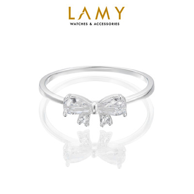 Nhẫn bạc nữ LAMY Gemstone Bow Ring Silver 8197