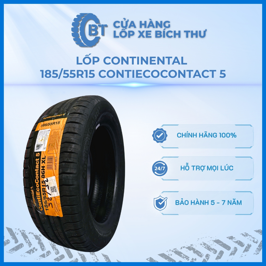 Lốp CONTINENTAL 185/55R15 ContiEcoContact 5 Cửa Hàng Lốp Bích Thư, Lốp xe Vinfast Fadil Lốp Xe Phanh