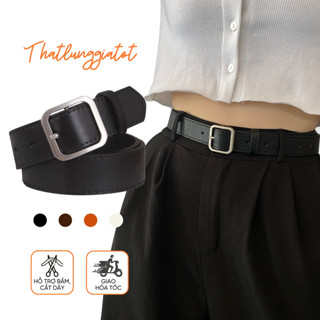 Thắt lưng nữ TL002 dây nịt nữ mặt vuông phong cách Hàn Quốc bản 2.3cm 2.8cm 3.3cm- Thắt Lưng Giá Tốt