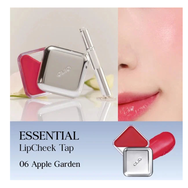 SON MÁ MÔI 2 TRONG 1 TONE ĐỎ TÁO CLIO ESSENTIAL LIPCHEEK TAP #06 APPLE GARDEN