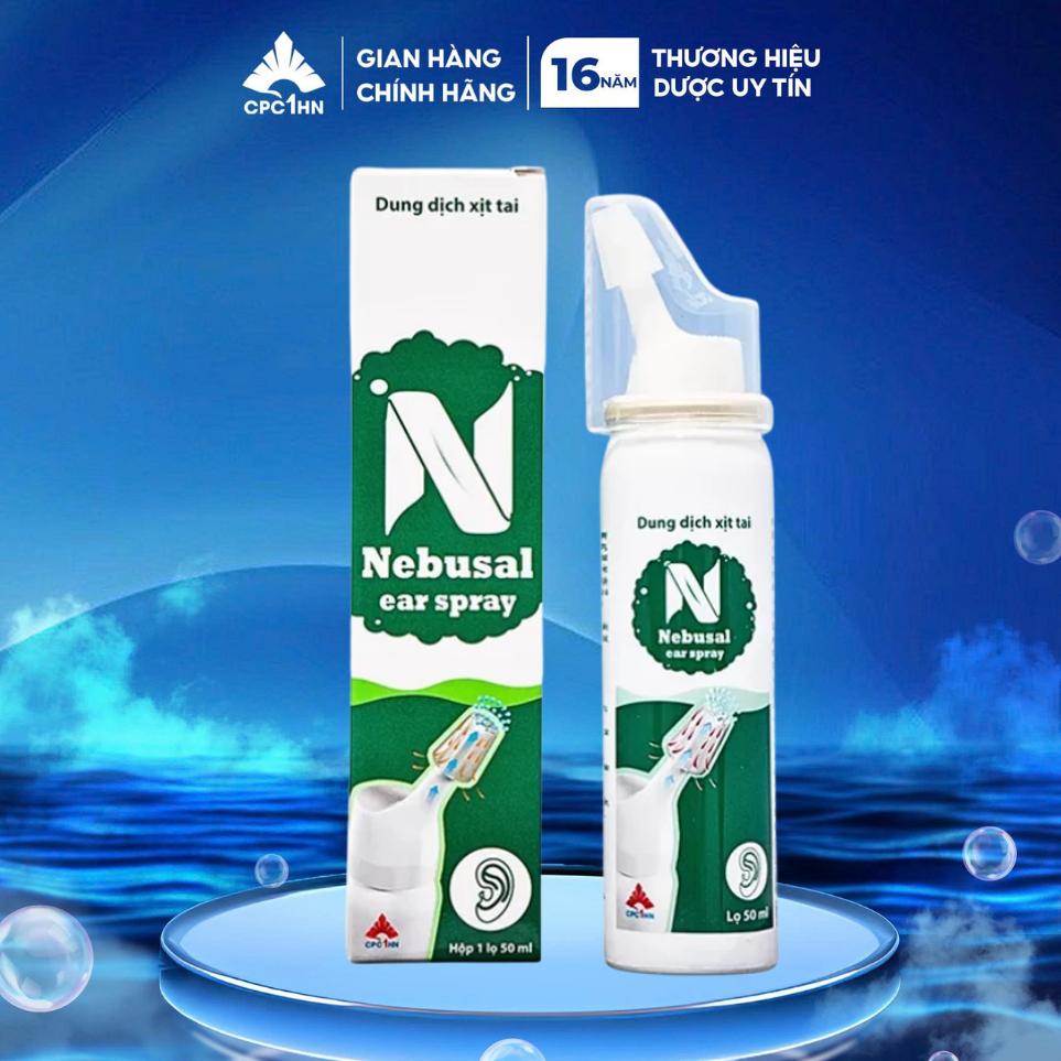 Dung dịch xịt tai ưu trương cho bé Nebusal ear spray loại bỏ ráy tai lọ 50ml