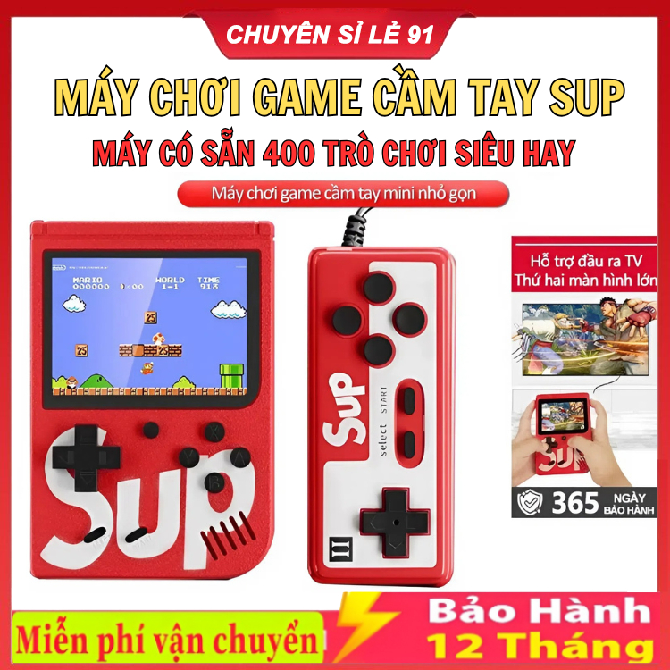 Máy chơi game cầm tay SUP 400 trò - Kết nối Tivi chơi 2 người - Máy chơi game điện tử 4 nút cao cấp tay cầm Sup