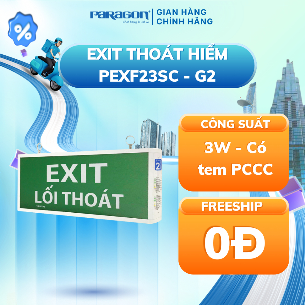 ĐÈN EXIT THOÁT HIỂM 2 MẶT PEXF23SC-G2