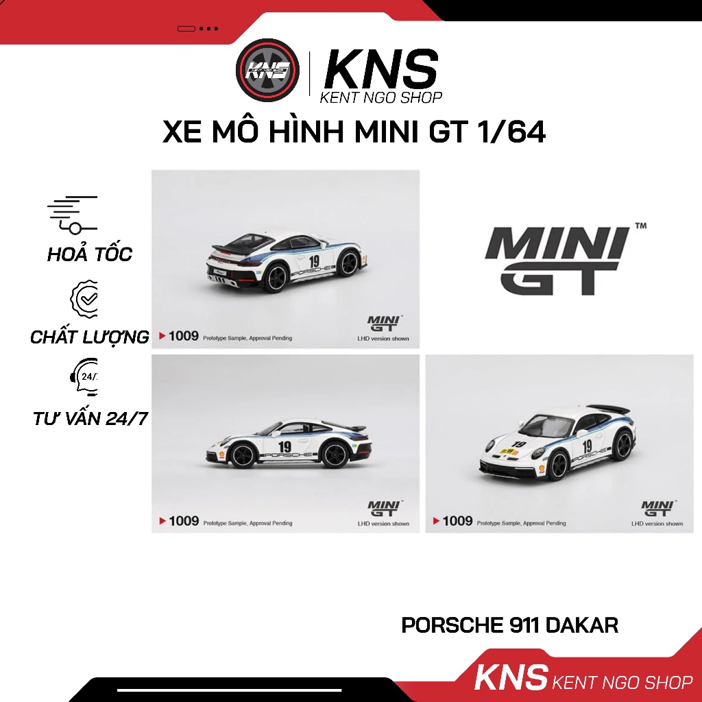 Xe mô hình tỷ lệ 1/64 mô phỏng ô tô MINI GT 1009 Porsche 911 Dakar 1974 Rally - KentNgoShop