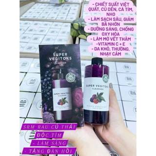 Sữa Rửa Mặt Thải Độc Rau Củ Wonder Bath Super Vegitoks Cleanser (300ml)xanh đỏ tím  sạch da thải độc