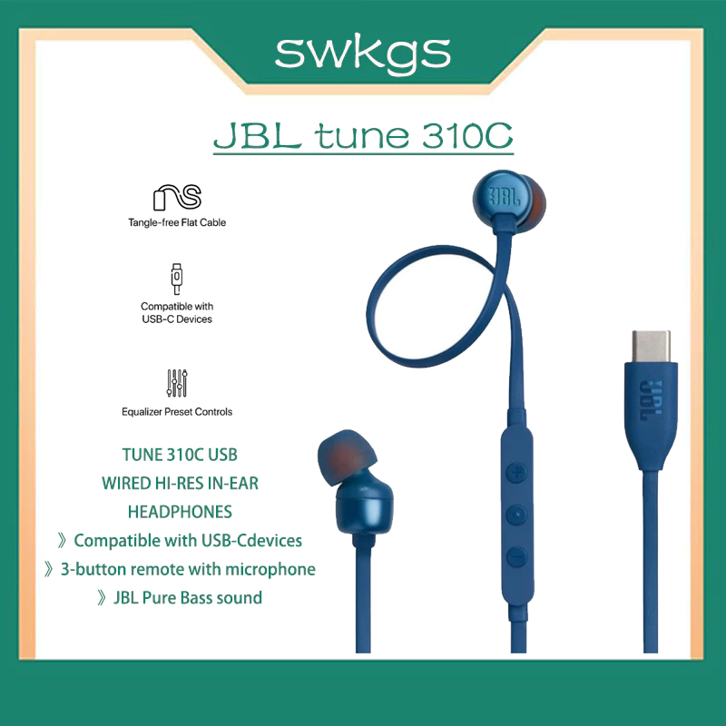 JBL Tune 310C USB Type C | Tai Nghe Nhét Tai Hi-Res Có Dây