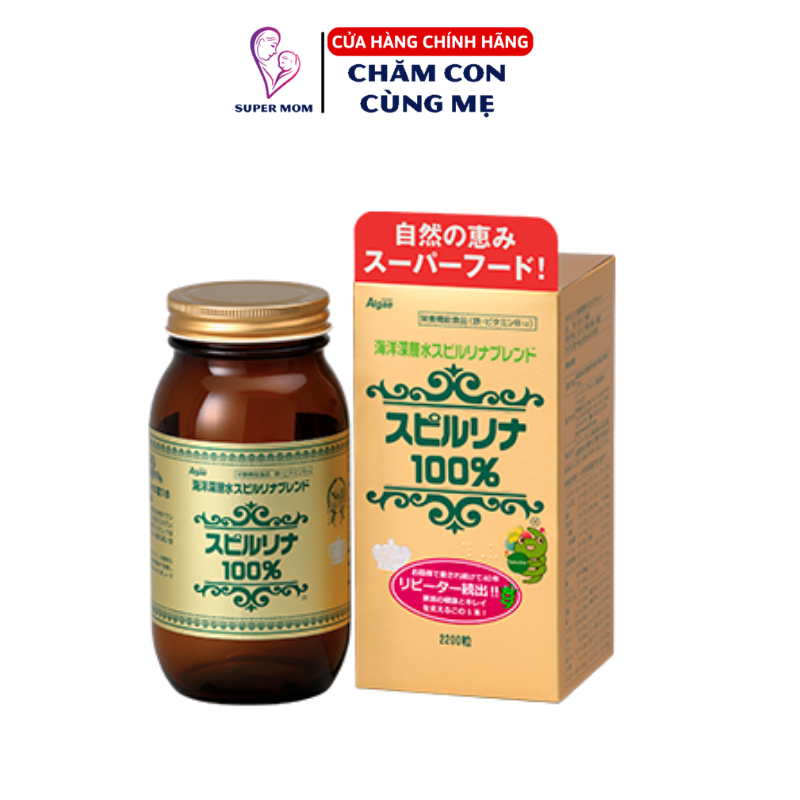 Tảo xoắn tem đỏ Deep Ocean Japan Algae Water Spirulina Nhật Bản - Hộp 2200 viên