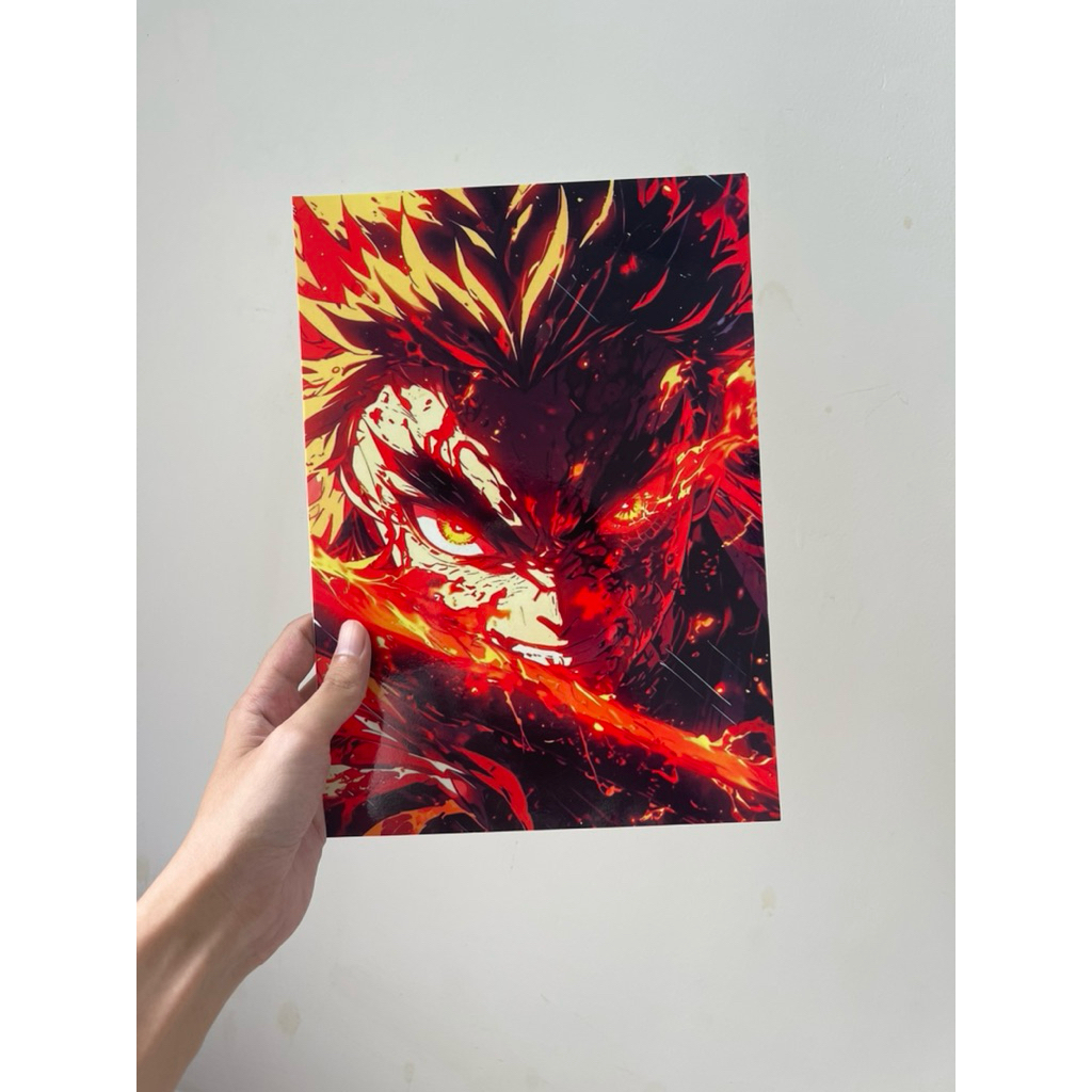 Poster KNY Viêm trụ Rengoku - Ivory cán bóng cao cấp A4