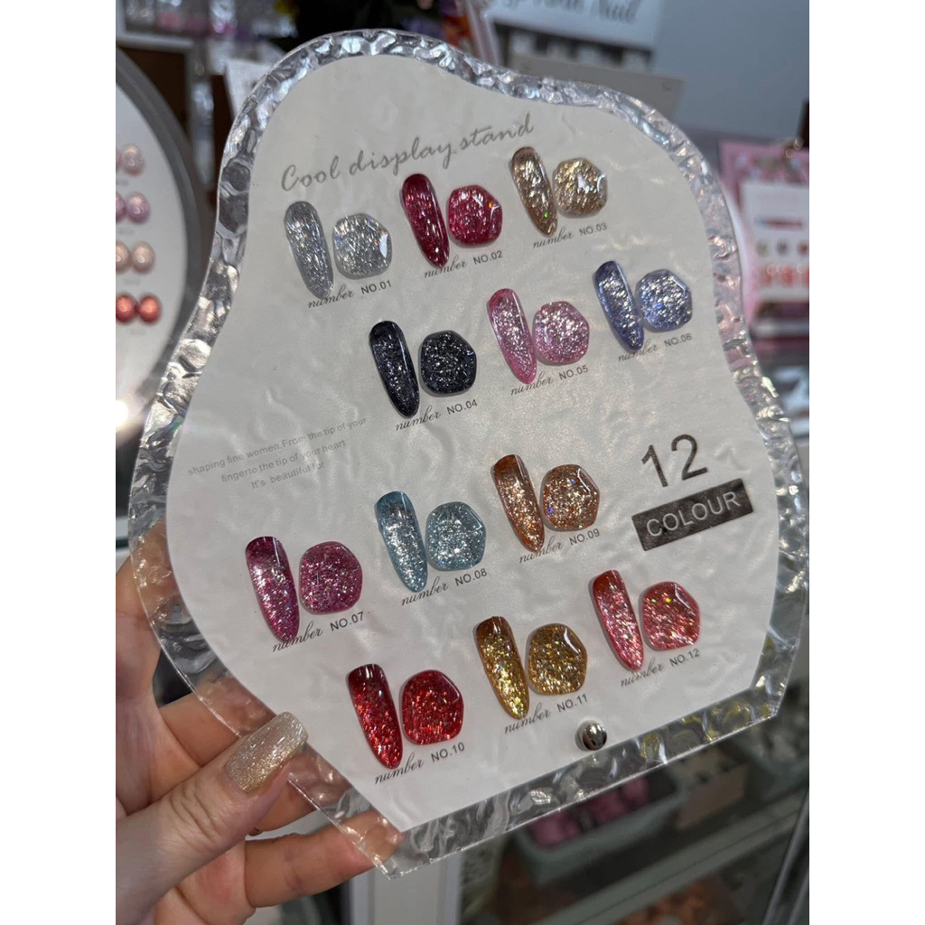 Set sơn nhũ hanbi siêu sáng 12 màu kèm bảng