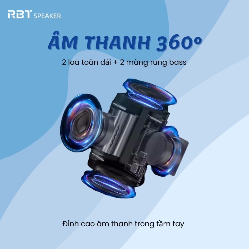 Loa RBT H20 - H30 Bluetooth 53 Ghép TWS 40W - 60W Bass Mạnh Pin 8h Loa Mini Di Dộng