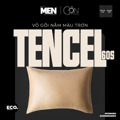 [For Men] 01 Vỏ Gối Nằm Gòn Bedding for Men Lụa Tencel 60s Cao Cấp Màu Trơn 50x70 cm | 45x65 cm