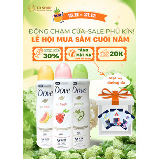   Nhập khẩu  Xịt khử mùi Dove 150ml Lựu | Lê | Dưa leo | Dừa | Nâng Tone | Original - TD Shop 