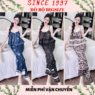   55-95kg  Đồ bộ bigsize 2 DÂY YẾM Since1997 Pijama Đồ ngủ lụa Mango cao cấp loại 1 mềm mướt 