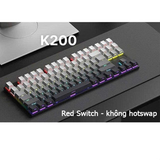 Bàn phím cơ có dây K200 trục đỏ phím led xuyên phím, bàn phím cơ học 100% dành cho chơi game, văn phòng