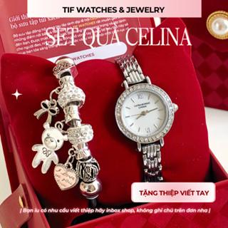   Quà Sinh Nhật - 20 10 8 3  Bộ Trang Sức CELINA Tif Watches Quà Tặng Tết Valentine Set Đồng Hồ Nữ Vòng Tay 