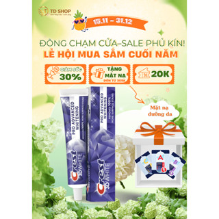   NK Mỹ  Kem đánh răng Crest 3D White Advanced triple Whitening Artic Fresh I Charcoal I Radiant mint I Glamorous white 