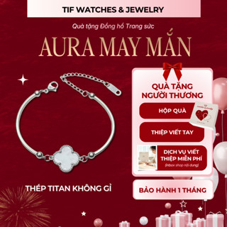  Vòng tay nữ cỏ bốn lá may mắn AURA Tif Watches phụ kiện thời trang đeo tay sang trọng 