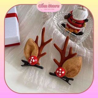 Kẹp tóc Noel - Set kẹp tóc Noel cho bé gái - Set kẹp chi tiết sừng hươu, ông già Noel