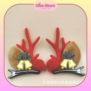 Kẹp tóc Noel - Set kẹp tóc Noel cho bé gái - Set kẹp chi tiết sừng hươu, ông già Noel