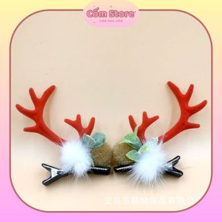Kẹp tóc Noel - Set kẹp tóc Noel cho bé gái - Set kẹp chi tiết sừng hươu, ông già Noel
