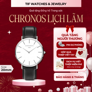  Đồng Hồ Nam Dây Da CHRONOS Tif Watches Phong Cách Hàn Quốc Kháng Nước Tốt Quà Tặng Người Yêu 