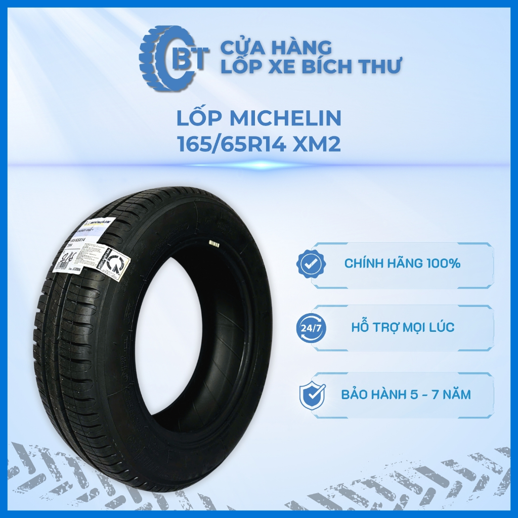 Lốp Ô Tô Michelin 165/65R14 XM2+ Cửa Hàng Lốp Bích Thư, Lốp Xe Michelin Hợp Chất Cao Su Mặt Gai