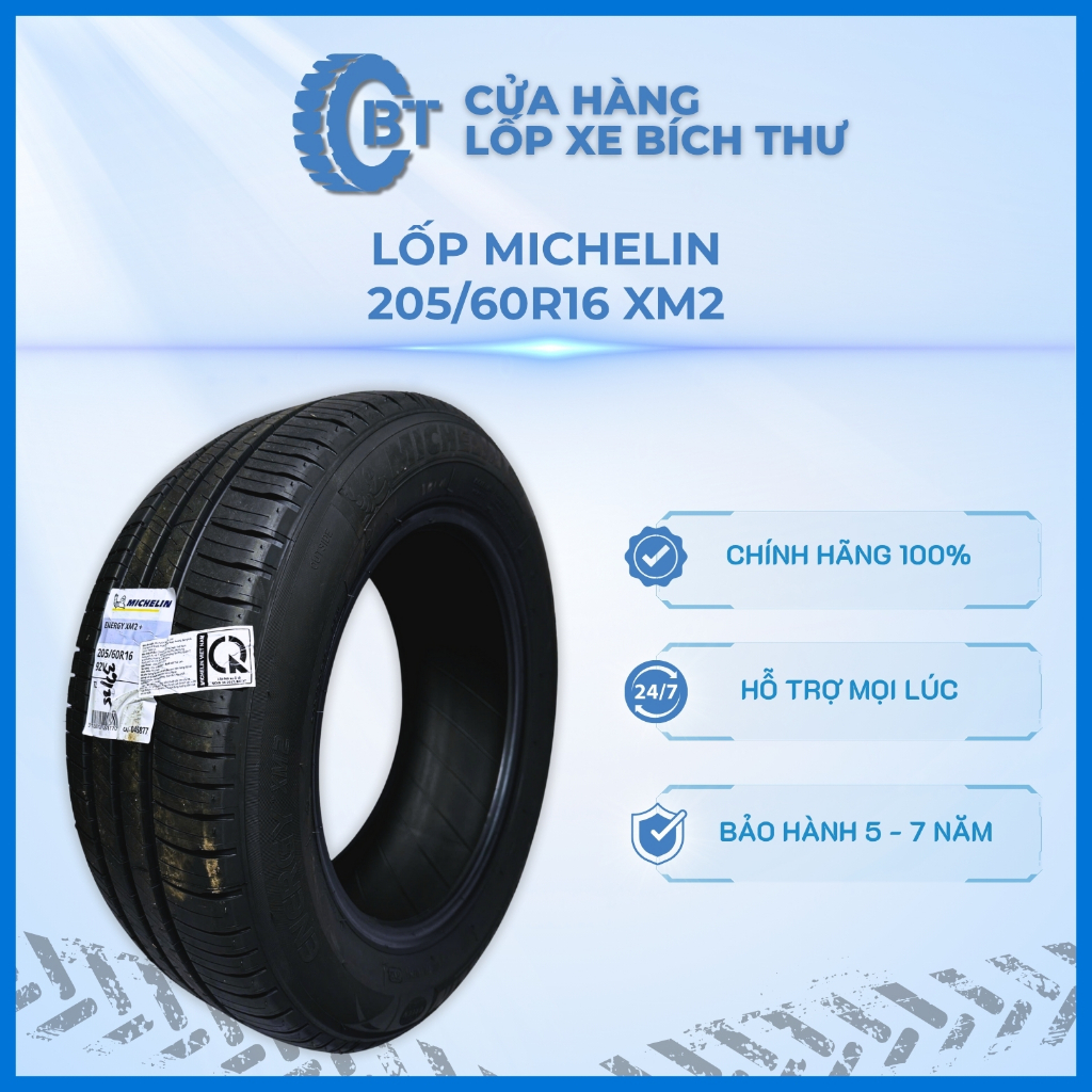 Lốp Ô Tô Michelin 205/60R16 XM2+ Cửa Hàng Lốp Bích Thư, Lốp Bảo Vệ Mạnh Mẽ Khi Phanh Trên Đường Uớt