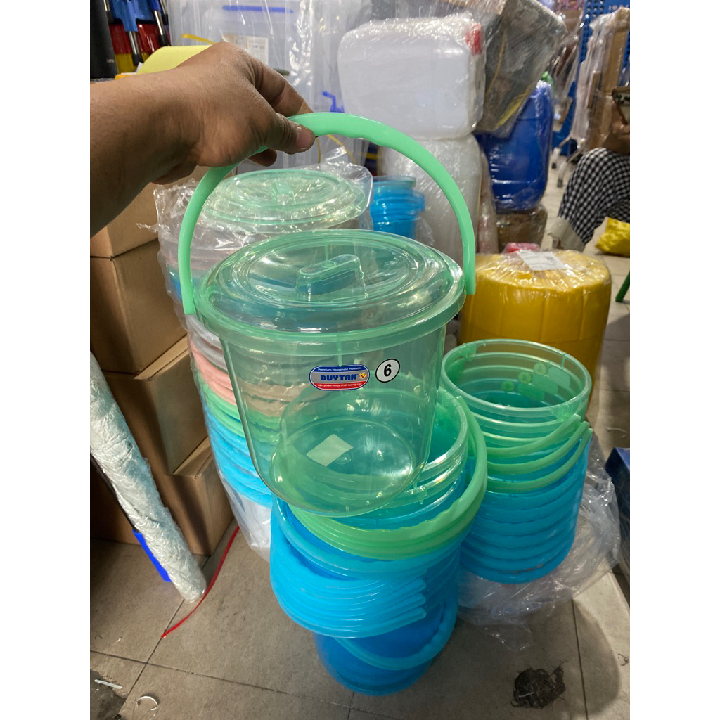 Xô nhựa màu trong duy Tân nhiều size lớn / nhỏ , Xô nhựa tròn , Xô nhựa duy Tân có nắp