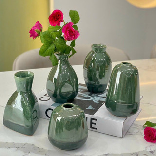  Bình Hoa Mini Lọ Hoa Decor Màu Xanh Thiên Thanh Gốm Sứ Bát Tràng 
