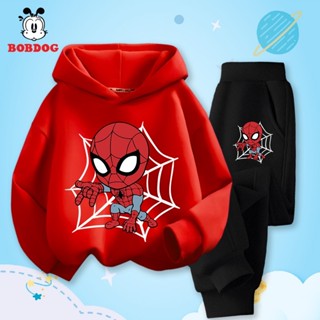  Bộ hoodie bé trai BOBDOG chất liệu nỉ da cá ấm áp in hình người nhện dễ thương HX-BDO61 cho bé 