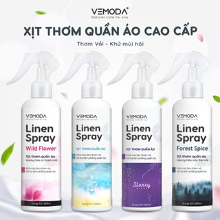 Xịt thơm quần áo VEMODA chiết xuất tinh dầu thiên nhiên và nước hoa, khử mùi thơm vải tươi mát cả ngày dài