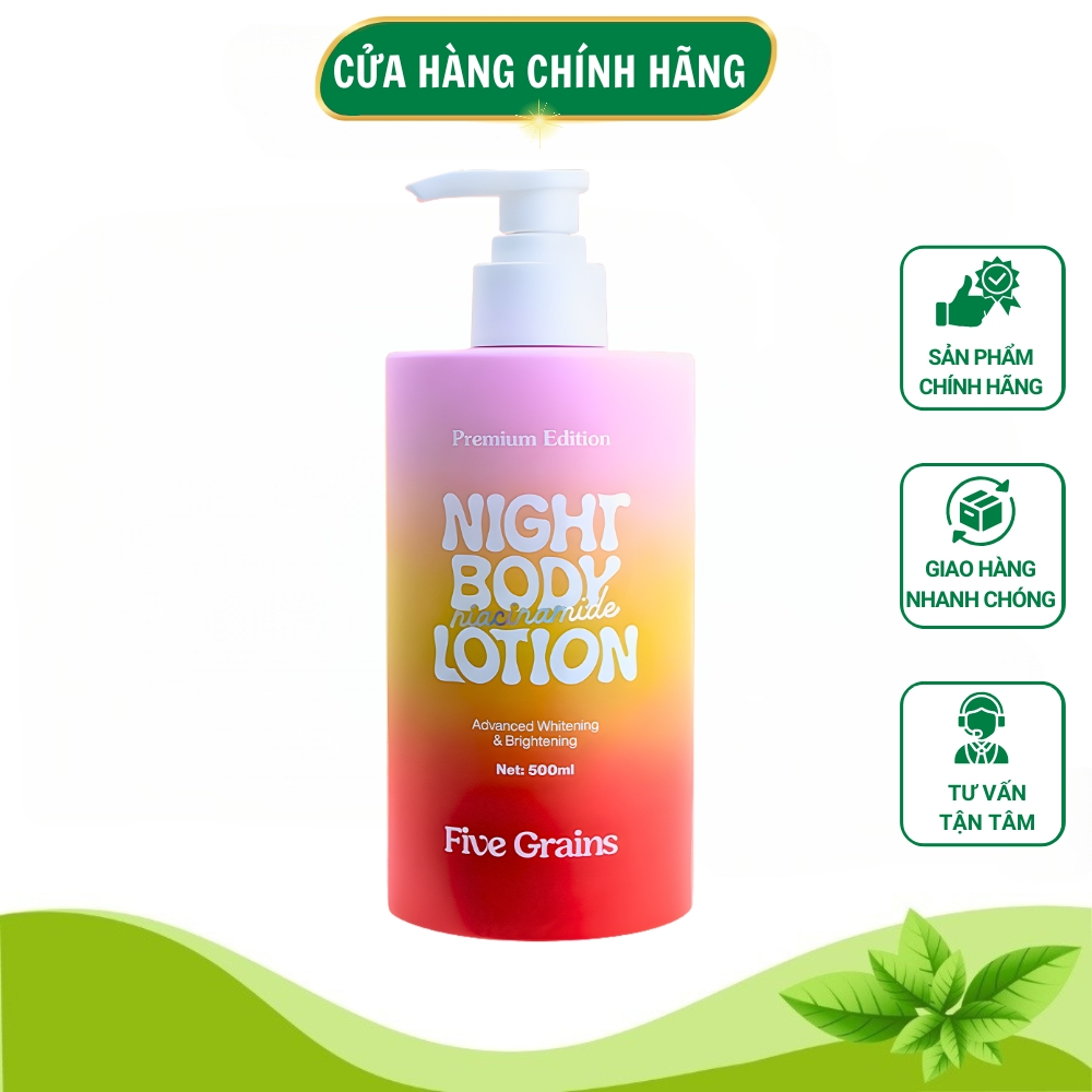 Kem Dưỡng Da Body 500ml Five Grains Chính Hãng, Dưỡng Thể Trắng Da Ban Đêm, Dưỡng Ẩm Body, Da Sáng M