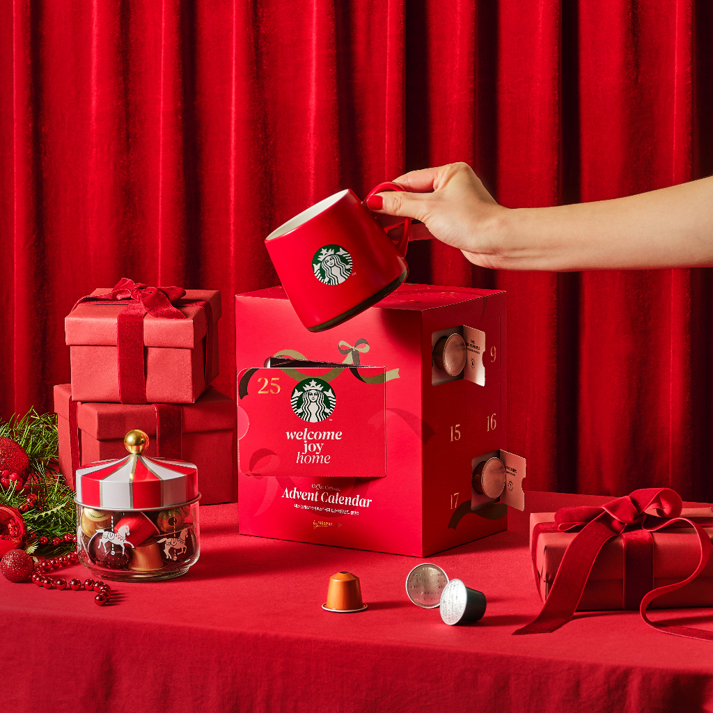 Cà phê viên nén Starbucks NESPRESSO Advent Calendar 24 viên | Phiên bản LY giới hạn mùa Giáng Sinh