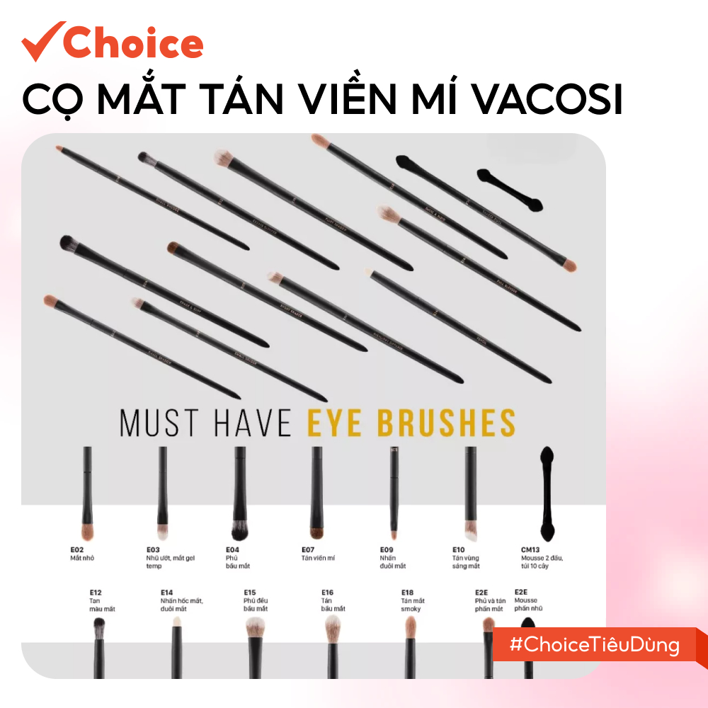 [Choice] Cọ Mắt Vacosi FM1-1361-752 Tán Viền Mí  E07-Y24