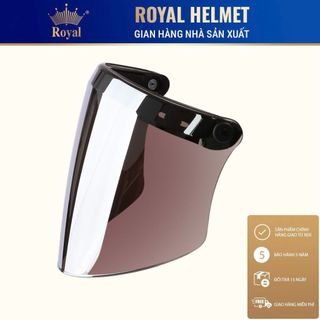 Kính Thẳng Flat Gắn Mũ Bảo Hiểm Royal Có 3 Nút Bấm