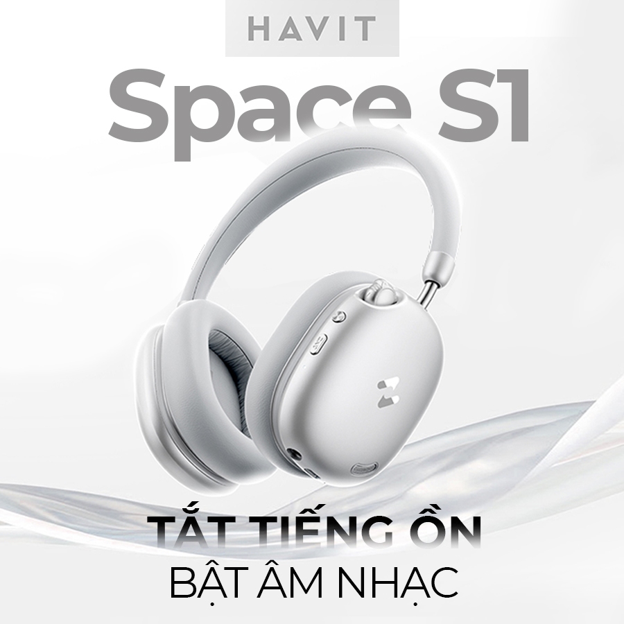 Tai nghe Bluetooth Headphone Havit Space S1 | Adaptive ANC 45dB | Driver Peek Titanium | Codec LHDC | Bluetooth 6.0 | BigBuy360 - bigbuy360.vn