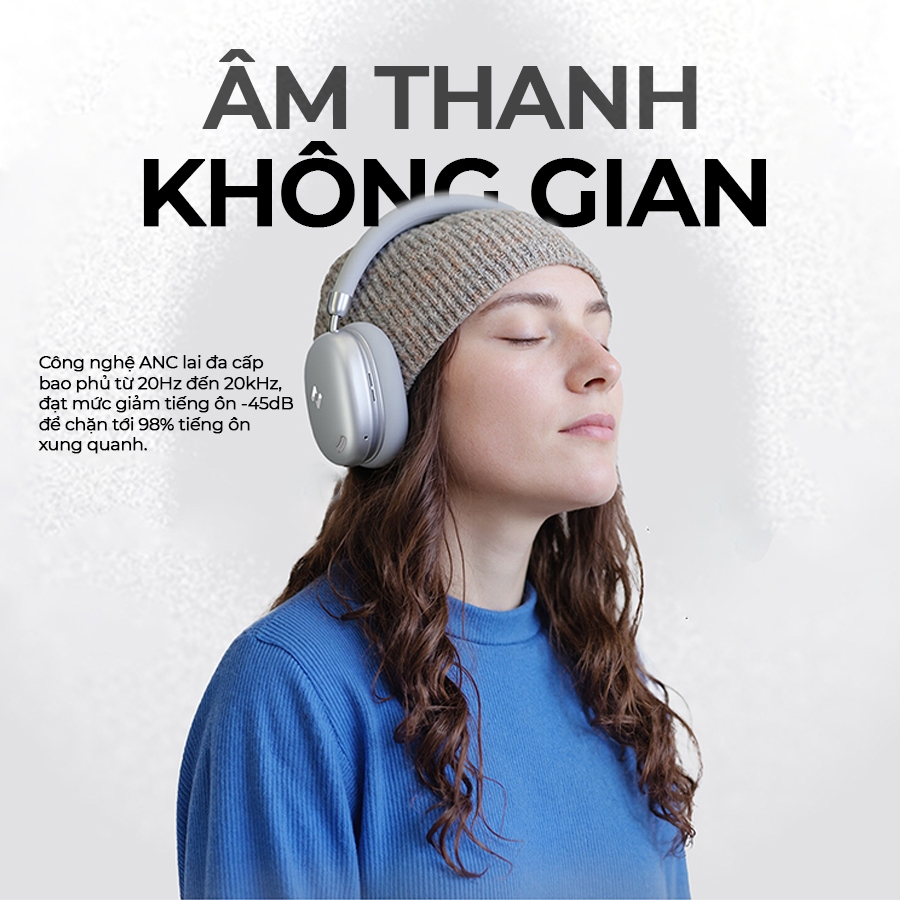 Tai nghe Bluetooth Headphone Havit Space S1 H670BT | Adaptive ANC 45dB | Bluetooth 6.0 | BigBuy360 - bigbuy360.vn
