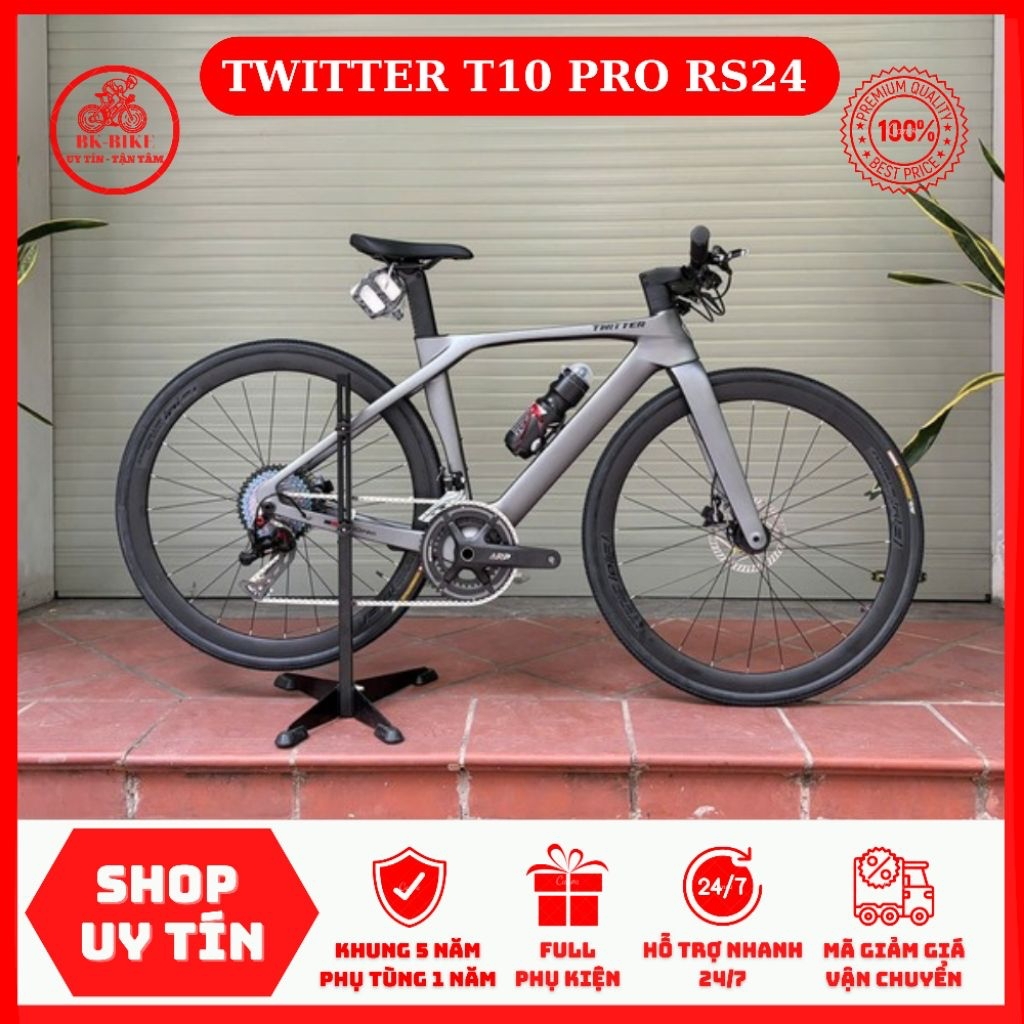Xe Đạp TWITTER T10 PRO Tay Ngang • 6 món carbon, phanh dầu, moay-ơ 6 bạc cối 💥